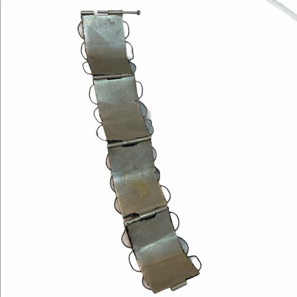 VTG Italy 🇮🇹 Alpacca Cameo turquois Bangle silver - Picture 6 of 10